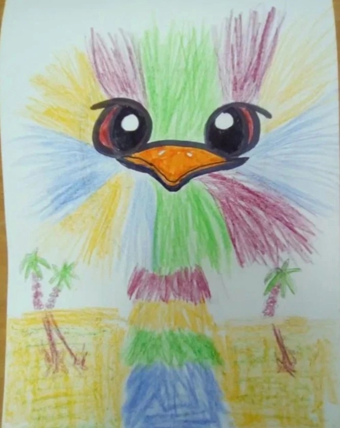 Рисование «Весёлый страус» 