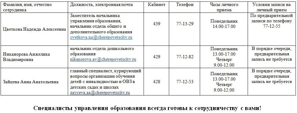 К специалистам управления образования можно обратиться по поводу организации обучения детей с ОВЗ